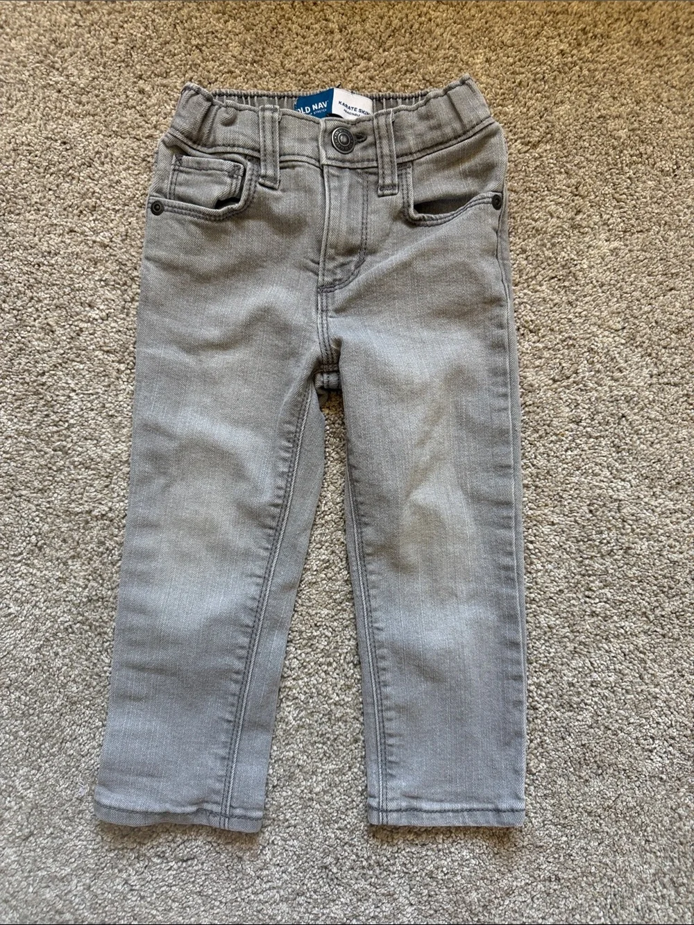 Old Navy Kids Karate Skinny Grey Stretch Denim Jeans Streetwear Versatile 2T